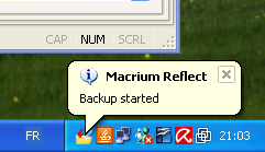 Macrium Reflect : Création backup