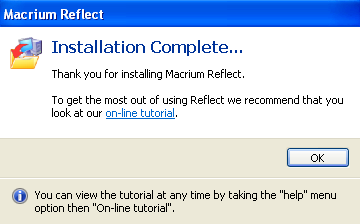 Macrium Reflect : Installation