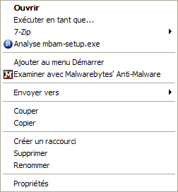 Menu contextuel