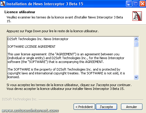 Installation de News Interceptor 3 (étape 3)