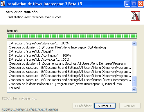 Installation de News Interceptor 3 (étape 5)