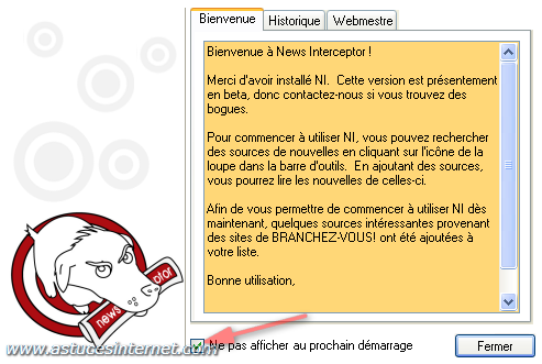 Paramétrage de News Interceptor 3 (étape 1)