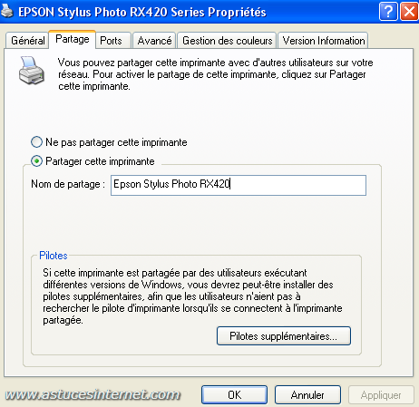 Partager une imprimante