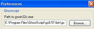 chemin vers ghostscript
