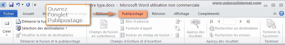 Publipostage Word 2010