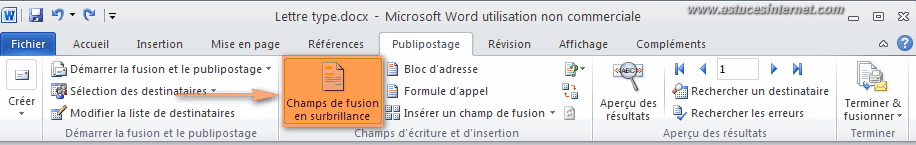 Publipostage Word 2010