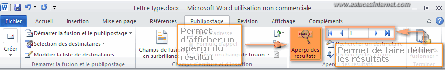 Publipostage Word 2010