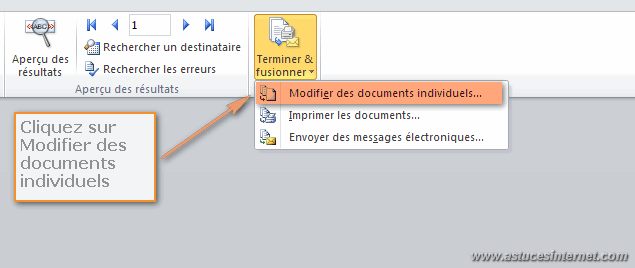 Publipostage Word 2010