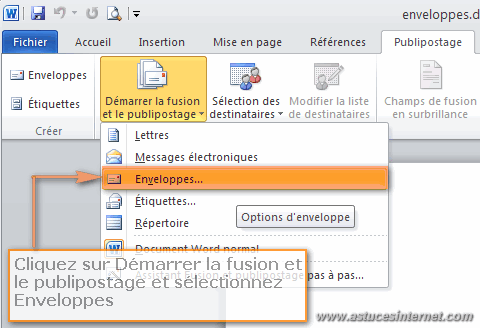Publipostage Word 2010