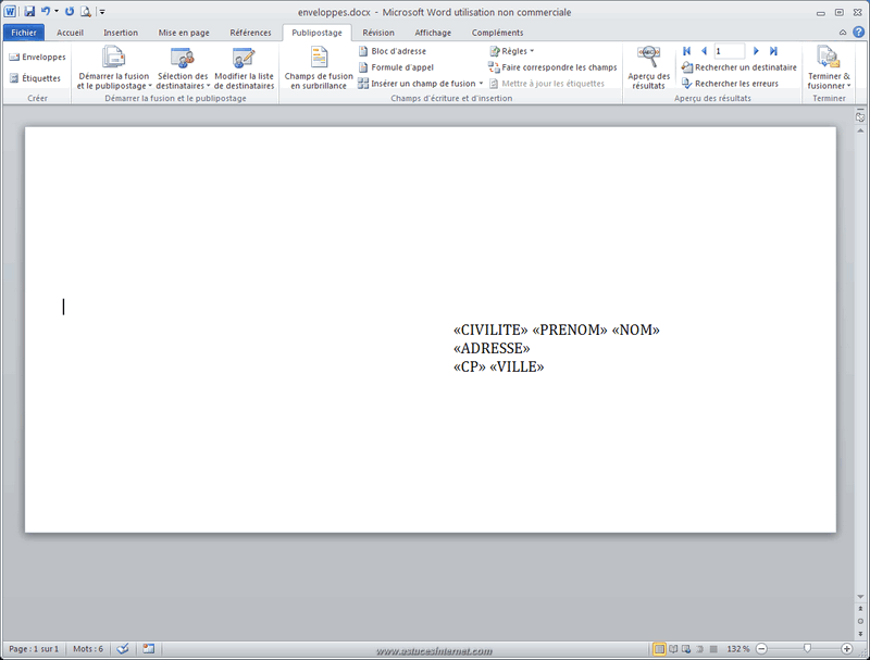 Publipostage Word 2010