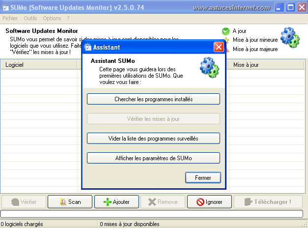 Démarrage du logiciel