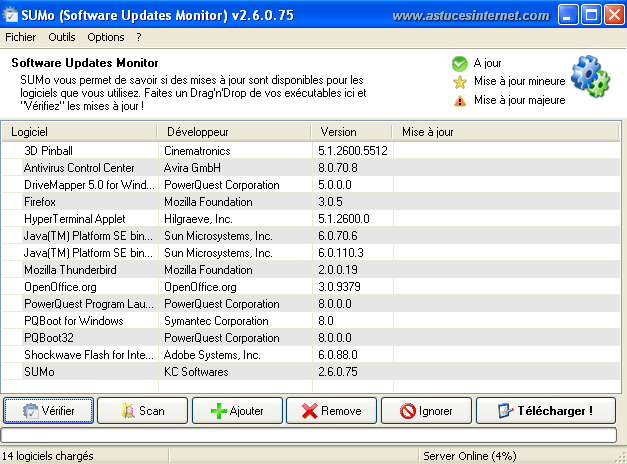 Utilisation du logiciel
