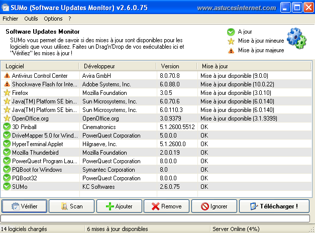 Utilisation du logiciel