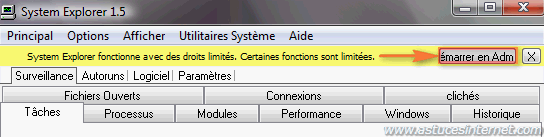 Interface du logiciel
