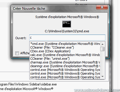 Lancer une application