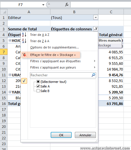 Tableau croisé dynamique
