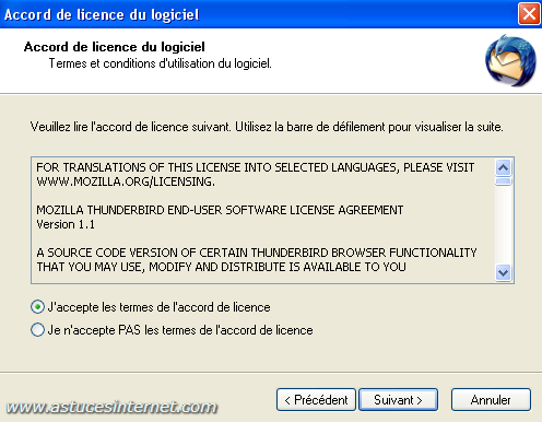 Installation de Thunderbird