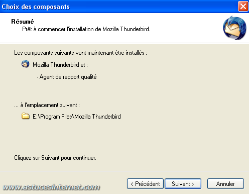 Installation de Thunderbird