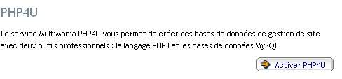 Activation PHP4U