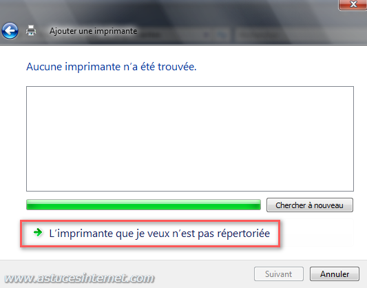 Imprimante non détectée