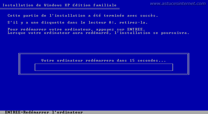 Redémarrage de l'ordinateur