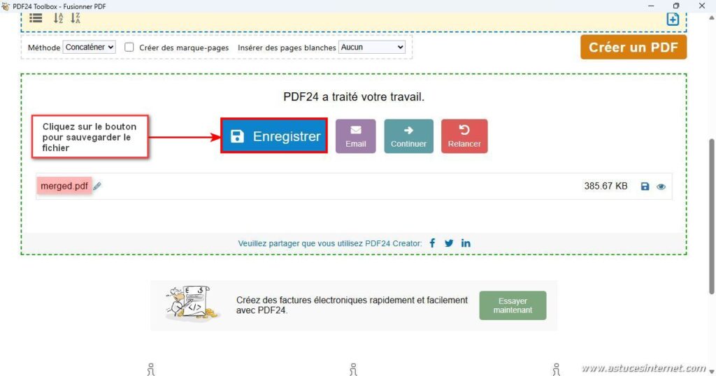 Comment fusionner plusieurs fichiers PDF en un seul avec PDF24 Creator ...